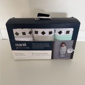Nanit Swaddle Breathing Wear- Large Three Pack 3-6 Months New In Box